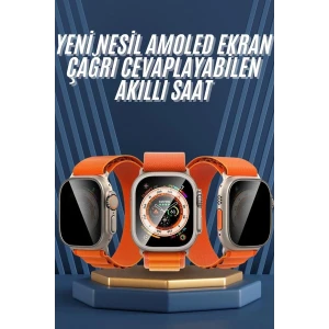 Ultra Max Kordon Kilitli Akıllı Saat Amoled Ekran Titreşimli Çağrı Cevaplayabilen