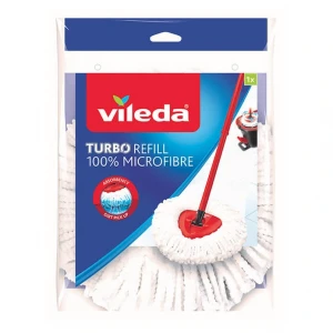 Vileda Turbo Yedek Mop Başlığı – Üçgen Şekilli, Mikrofiber, 60°C’de Yıkanabilir, Tüm Yüzeylerde Etkili Temizlik