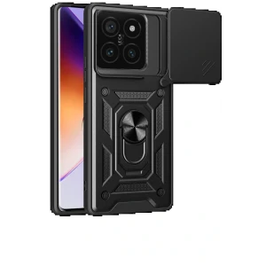 Xiaomi Mi 14T Pro Kılıf Pars Lens Yüzüklü Silikon - Siyah