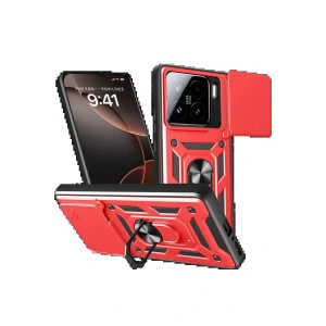 Xiaomi Mi 15 Kılıf Pars Lens Yüzüklü Silikon - Kırmızı