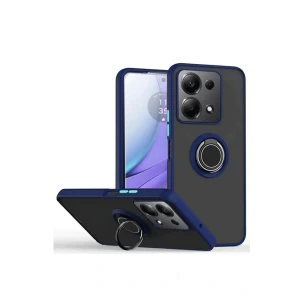 Xiaomi Redmi Note 13 Pro 4G Montreal Yüzüklü Silikon Kapak - Lacivert