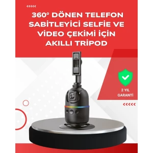 Yapay Zeka Destekli Yüz Takip Özellikli 360 Derece Dönen Masaüstü Telefon Sabitleyici
