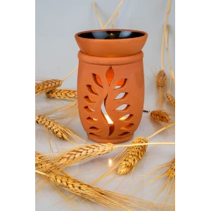 Yaprak Model  El Yapımı Çömlek Buhurdanlık Tütsülük