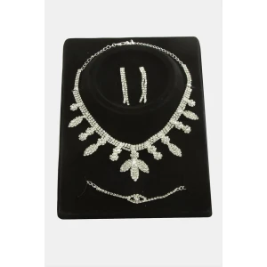 Yaprak Taşlı Lüks Set Kolye