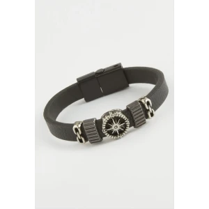 Yıldız Kaliteli Mıknatıslı Suni Deri Bileklik