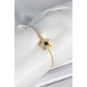 Yıldız Model Asansörlü Gold Renk Kadın Bileklik