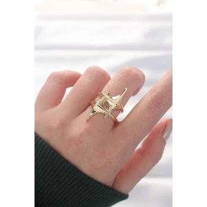 Yıldız Model Gold Renk Ayarlanabilir Yüzük - TJ-BYK3144