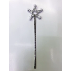 Yıldız Peri Asası Sihirli Değnek Beyaz Ponponlu (4887)