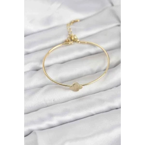 ietaks™ Yonca Model Gold Renk Kadın Bileklik