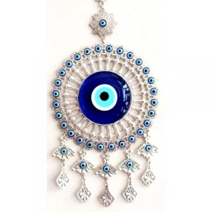 Yuvarlak Nikel Zamak Kaplamalı Nazar Boncuğu Duvar Süsü