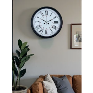 Zentime Siyah Asil Tasarım Roma Rakamlı 40 cm Metal Duvar Saati