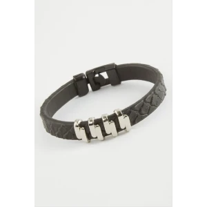 Zikzak Kaliteli Suni Deri Bileklik