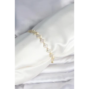 ietaks™ Zirkon Taşlı Pirinç Yonca Model Bileklik