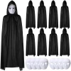 ieg™ 120 cm Siyah Kapüşonlu Pelerin ve Boyanabilir Karton Maske 8’li Set
