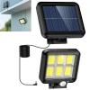 120 COB LED Solar Panelli 3 Modlu Duvar Lambası