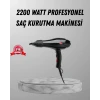 2200W Fön Makinesi – Profesyonel AC Motor, Soğuk ve Sıcak Üfleme