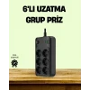 2500W Güçlü 6’lı Priz USB ve Type-C Çıkışlı Termal Korumalı