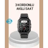 3 Kordonlu Akıllı Saat Uzun Pil Süreli