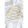 316L Çelik Gold Renk 65 mm Ajda Zikzak Model 3lü Kadın Bileklik - TJ-BB8075