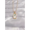 ietaks™ 316L Çelik Gold Renk Beyaz Mineli Tarot Kolye