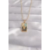 ietaks™ 316L Çelik Gold Renk Karışık Mineli El Figür Tarot Kolye