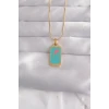 ietaks™ 316L Çelik Gold Renk Mavi Mineli Tarot Kolye