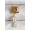 316L Çelik Gold Renk Sallantı Zirkon Taşlı Kurdele Model Nomination Charm - TJ-BC1351