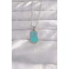 ietaks™ 316L Çelik Gümüş Renk Mavi Mineli Tarot Kolye