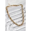 ietaks™ 316L Çelik Halat Model Gold Renk Kadın Kolye