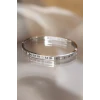 316L Çelik Roma Rakamlı Silver Renk Bilezik Kelepçe - TJ-BB3566
