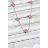 316L Çelik Zincir Gümüş Renk Pembe Baby Boy Yonca Kadın Kolye - TJ-BKO10575