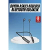 60 Saat Kablolu Boyun Askılı Dijital Göstergeli Bluetooth Kulaklığı