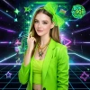 ieg™ 80’ler 90’lar Neon Yeşil Dantel Taç Fiyonklu