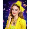 ieg™ 80’ler 90’lar Neon Sarı Dantel Taç Fiyonklu