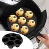7 Gözlü Silikon Çok Amaçlı Airfryer Muffin Cupcake Kek ve Çörek Pişirme Kalıbı (K95)