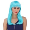 Açık Mavi Renk Uzun Düz Parti Peruğu (4887)