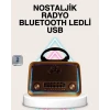 Ahşap Nostaljik Radyo Bluetooth Usb Sd Kart Destekli