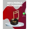 Altın Nota Figürlü Dönen Müzik Kutusu Dekoratif Music Box