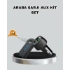 Aux Bluetooth Adaptör Ve 38w Hızlı Araç Şarj Cihazı Seti