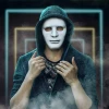 ieg™ Beyaz Renk Hip Hop Anonim Jabbawockeez Dans Maskesi 18x19 cm
