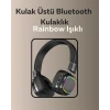 Bluetooth 5.3 Rainbow Işıklı Kulak Üstü Kablosuz Kulaklık