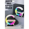 Bluetooth Hoparlör 15w Kablosuz Hızlı Şarj Led Gece Lambası