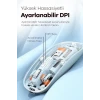 Bluetooth USB Çift Modlu Sessiz Mouse, Şeffaf Mıknatıslı Kapaklı, TypeC Şarjlı, DPI Ayarlı, Kablosuz 10m Çekim Mesafeli, Masaüstü Kısayol Tuşlu, Taşınabilir Şarjlı Mouse Siyah
