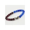 Bordo Mavi Doğaltaşlı Bileklik