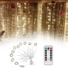 İEG® Uzaktan Kumandalı LED Perdeye Takılabilen Kancalı Işık Usb 3x3 Metre Peri Perde LED