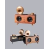 Çift Hoparlörlü Retro Bluetooth Speaker 1800mAh Bataryalı AUX USB SD Kartlı
