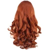 Dalgalı Perçemli Uzun Fiber Sentetik Peruk - Bakır