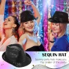 ieg™ Disko Star Siyah Payetli Fötr Şapka Yetişkin Boy