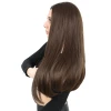 Fiber Sentetik Uzun Düz Peruk - Açık Kahve