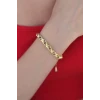 Gold Renk Çelik Zincir Kadın Bileklik